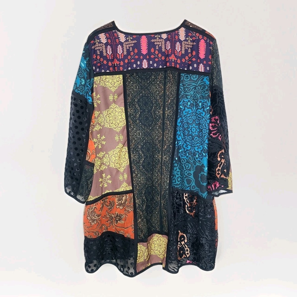 Soft Surroundings Adassa Tunic Dress Sequin Embroidered Burnout Artsy Boho 1X - Picture 5 of 6